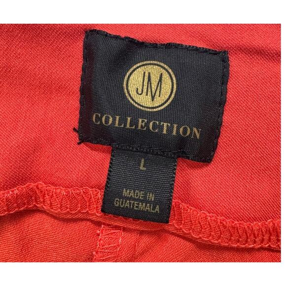 JM Collection Large Red Pants Rayon Nylon Spandex - Picture 3 of 7